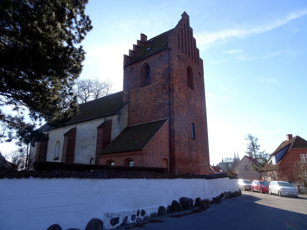 Northwest side of the Sankt Jørgensbjerg Church at the Kirkegade street