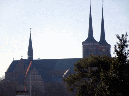 The Roskilde Cathedral, viewed from the south side of the Sankt Jørgensbjerg Church