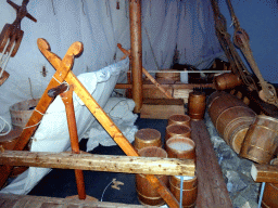 Viking ship at the `Climb Aboard` exhibition at the Middle Floor of the Viking Ship Museum