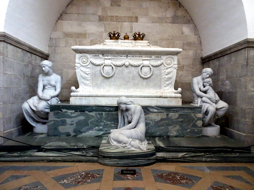 The tomb of King Christian IX and Queen Louise and the `Sisters of the Little Mermaid` at the Glücksburger Chapel at the Roskilde Cathedral