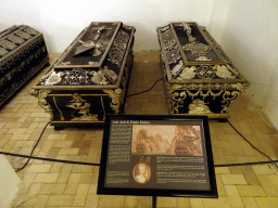 Tombs at the Royal Children`s Crypt at the Roskilde Cathedral, with explanation