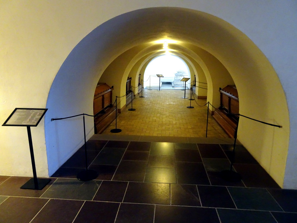 Crypt below Frederik V`s Chapel at the Roskilde Cathedral
