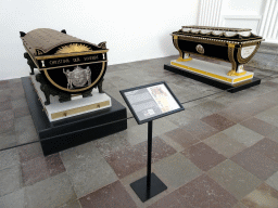 The tombs of King Christian VII and Queen Juliane Marie at Frederik V`s Chapel at the Roskilde Cathedral