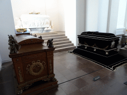 The tombs of King Frederik VII, King Christian VI and Queen Louise of Hessen at Frederik V`s Chapel at the Roskilde Cathedral