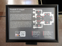 Map and information on Frederik V`s Chapel at the Roskilde Cathedral