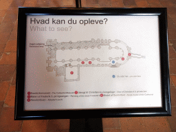 Information on accessible areas at the upper floor of the Roskilde Cathedral
