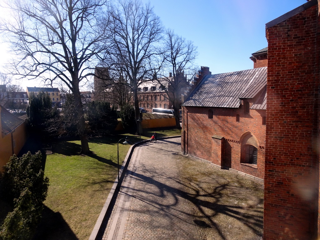 The southeast side of the Roskilde Cathedral and the Old City Hall, viewed from the Absalon`s Arch