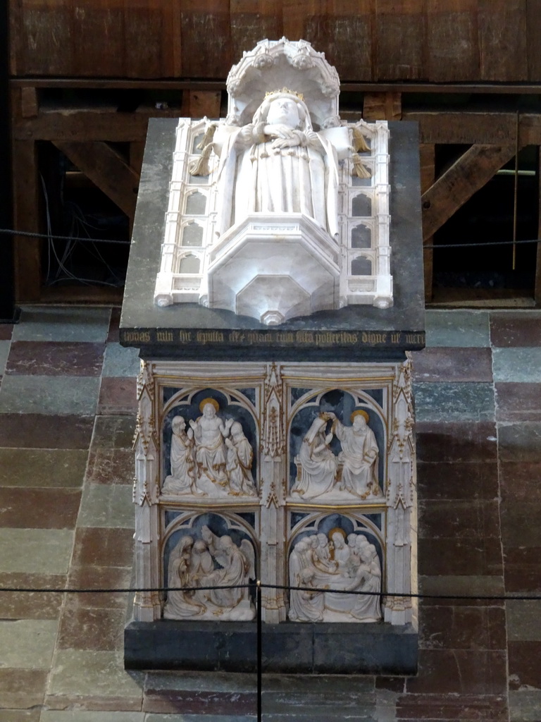 The tomb of Queen Margrete I at the choir of the Roskilde Cathedral, viewed from the upper floor