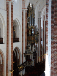 The Raphaelis Organ and the pulpit of the Roskilde Cathedral, viewed from the upper floor