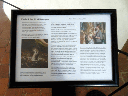 Explanation on the painting `Kind Frederik III at his deathbed` by Heinrich Ditmar, at the upper floor of the Roskilde Cathedral
