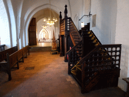 Staircase to the Roskilde Cathedral Museum at the south side of the upper floor of the Roskilde Cathedral