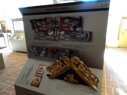 Relief and information on the renaissance organ, at the Roskilde Cathedral Museum at the upper floor of the Roskilde Cathedral