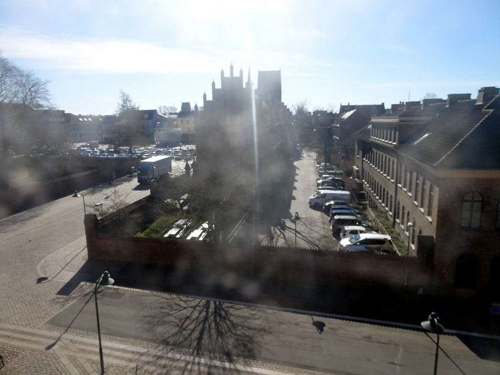 The Stændertorvet square and the Old City Hall, viewed from the Roskilde Cathedral Museum at the upper floor of the Roskilde Cathedral, with explanation