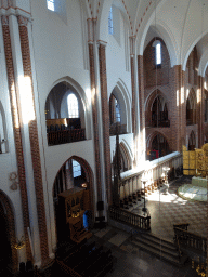 The nave, choir and altarpiece of the Roskilde Cathedral, viewed from the upper floor