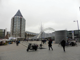 The Binnenrotte square with the Blaaktoren tower, the Blokwoningen buildings and the Rotterdam Blaak Railway Station