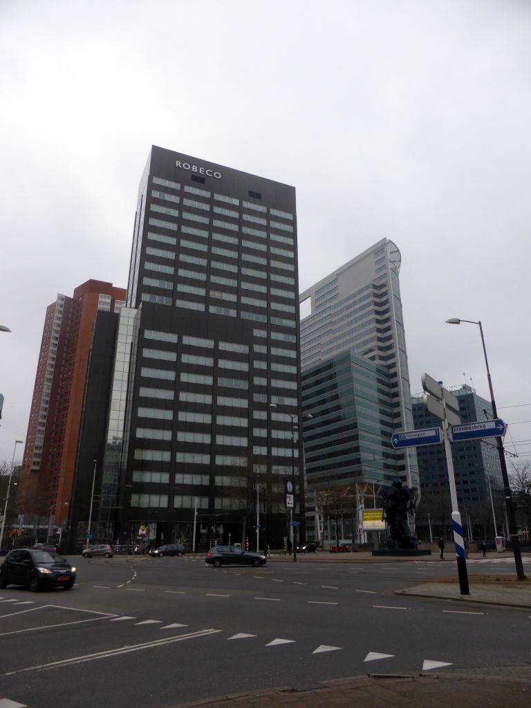 Buildings at the Churchillplein square