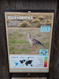 Explanation on the Red-legged Seriema at the South America area at the Diergaarde Blijdorp zoo