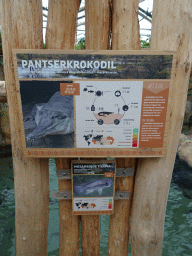 Explanation on the Slender Snouted Crocodile and the Mozambique Tilapia at the Crocodile River at the Africa area at the Diergaarde Blijdorp zoo