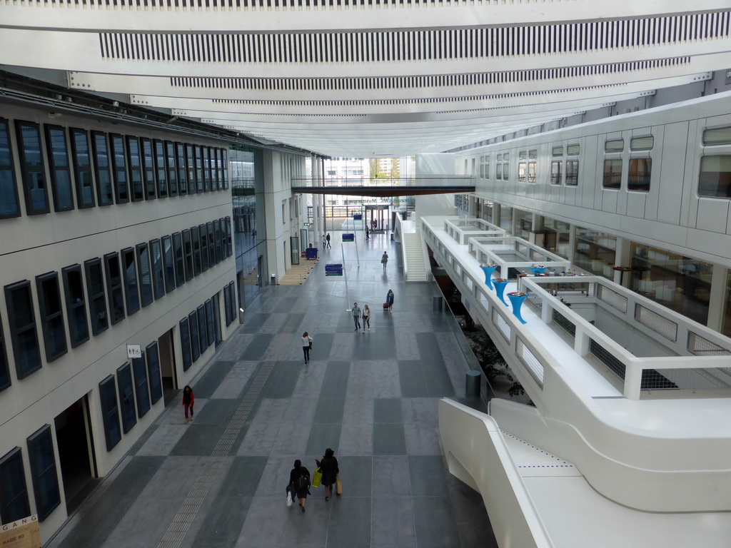 Hallway at the Erasmus MC hospital, viewed from a pedestrian bridge at the second floor