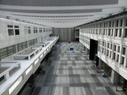 Hallway at the Erasmus MC hospital, viewed from a pedestrian bridge at the second floor