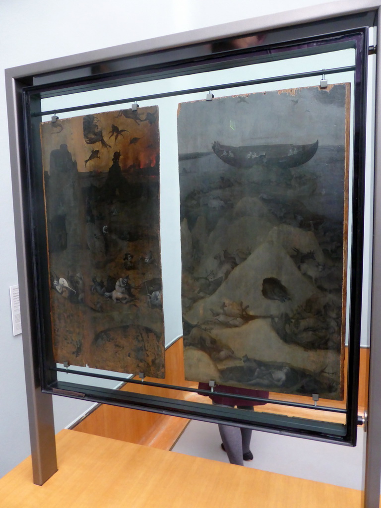 Front side of the diptych `Hell and the Flood` by Hieronymus Bosch, at the First Floor of the Museum Boijmans van Beuningen