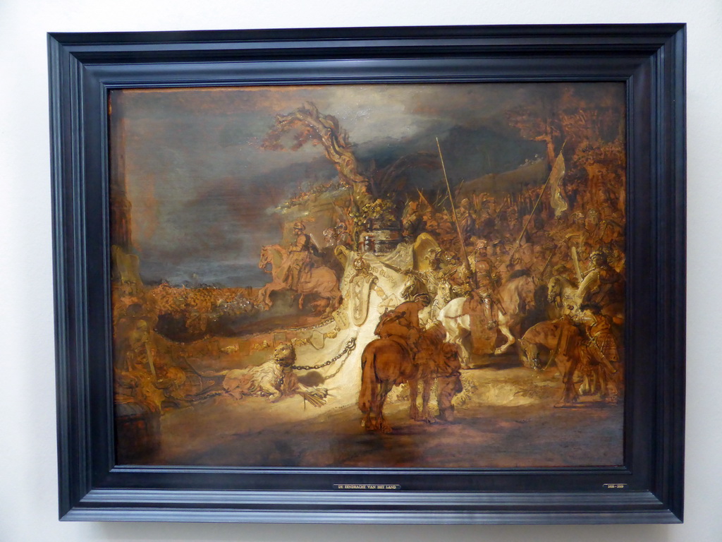 Oil sketch `The Concord of the State` by Rembrandt van Rijn, at the First Floor of the Museum Boijmans van Beuningen