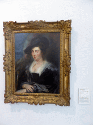 Painting `Portrait of a Woman` by Peter Paul Rubens, at the First Floor of the Museum Boijmans van Beuningen, with explanation