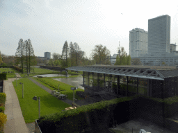 The Museumpark and the towers of the Erasmus MC hospital, viewed from the First Floor of the Museum Boijmans van Beuningen