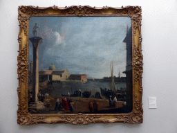 Painting `The Bacino di San Marco with the San Giorgio Maggiore` by Canaletto, at the First Floor of the Museum Boijmans van Beuningen, with explanation