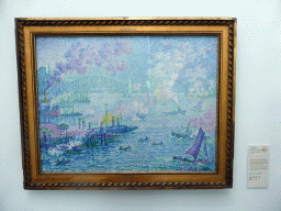 Painting `Le port de Rotterdam` by Paul Signac, at the First Floor of the Museum Boijmans van Beuningen, with explanation