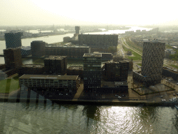 Buildings at the Parkhaven and Sint-Jobshaven harbours, and the Nieuwe Maas river, viewed from the restaurant in the Euromast tower