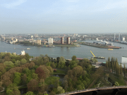 The Park, the Maashaven harbour and the Nieuwe Maas river, viewed from the upper viewing platform of the Euromast tower