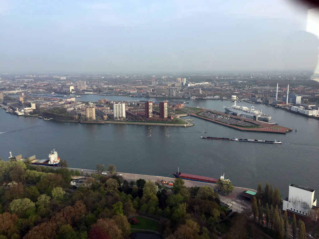 The Park, the Maashaven harbour and the Nieuwe Maas river, viewed from the Euroscoop platform of the Euromast tower