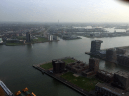 Buildings at the Parkhaven and Sint-Jobshaven harbours, and the Nieuwe Maas river, viewed from the Euroscoop platform of the Euromast tower
