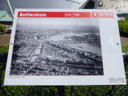 Old photograph of the city of Rotterdam before 1940, at the roof of the Groothandelsgebouw building