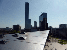The Stationsplein square, the roof of the Rotterdam Central Railway Station and the Gebouw Delftse Poort building, viewed from the roof of the Groothandelsgebouw building