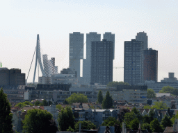 rotterdam_3_036 - 238 kb - 1024x768 - The Erasmusbrug bridge and skyscrapers in the city center, viewed from the roof of the Groothandelsgebouw building The Erasmusbrug bridge and skyscrapers in the city center, viewed from the roof of the Groothandelsgebouw building