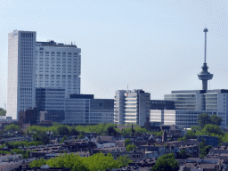 The Erasmus MC hospital and the Euromast tower, viewed from the roof of the Groothandelsgebouw building