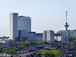 The Erasmus MC hospital and the Euromast tower, viewed from the roof of the Groothandelsgebouw building