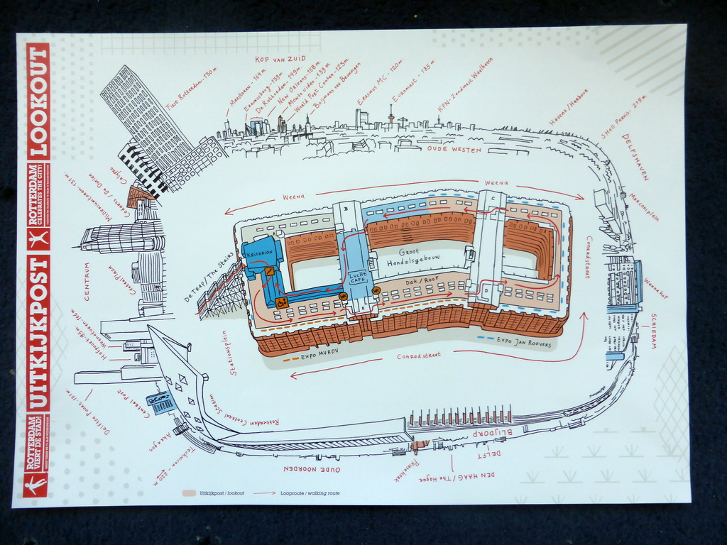 Orientation map of the viewing point at the roof of the Groothandelsgebouw building