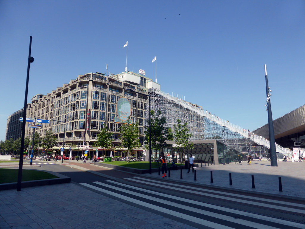 South side of the `De Trap` staircase leading from the Stationsplein square to the top of the Groothandelsgebouw building