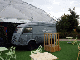 Coffee Bus in front of the Amazonica building at the South America area at the Diergaarde Blijdorp zoo