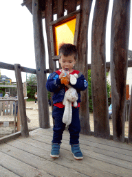 Max at the playground at the Oewanja Lodge at the Africa area at the Diergaarde Blijdorp zoo