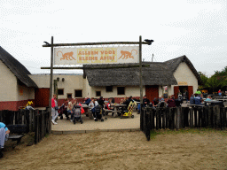 The Oewanja Lodge at the Africa area at the Diergaarde Blijdorp zoo, viewed from the playground