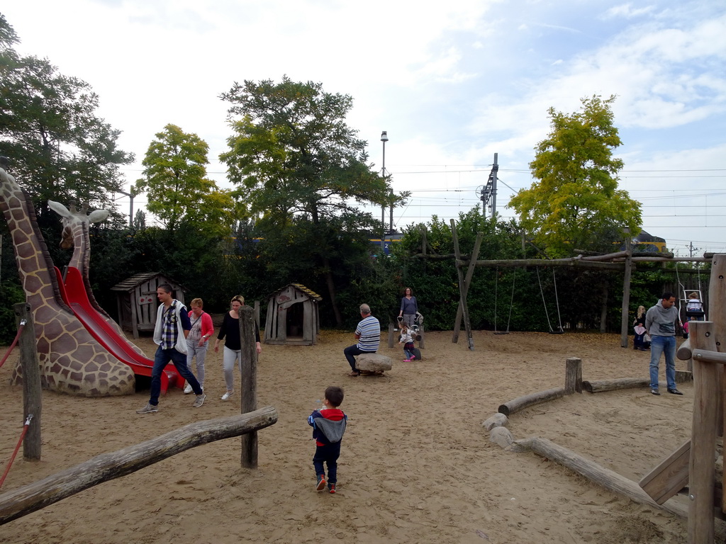 Max at the playground at the Oewanja Lodge at the Africa area at the Diergaarde Blijdorp zoo