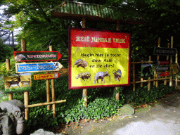 Signposts at the Asia area at the Diergaarde Blijdorp zoo