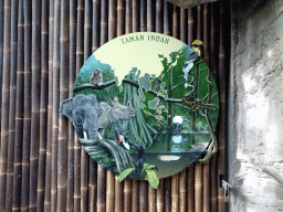 Sign of the Taman Indah building at the Asia area at the Diergaarde Blijdorp zoo