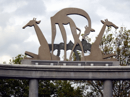 Giraffe relief above a gate near the Poort van Azië restaurant at the Asia area at the Diergaarde Blijdorp zoo