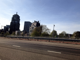 The Witte Huis building at the Wijnhaven canal, viewed from the car on the Verlengde Willemsbrug street