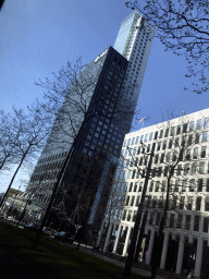 The Maastoren tower, viewed from the car on the Laan op Zuid street